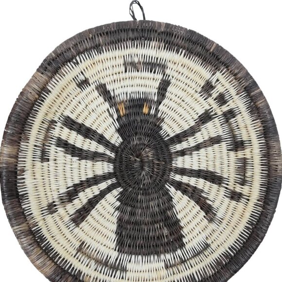 African Ethnic Tribal Folk Art Hand Woven Natural Grass Coil Wall Art Set Spider - Picture 5 of 7